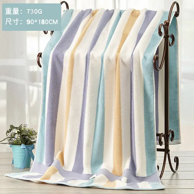 Cotton Absorbent Large Bath Towel Blue - Shop at LoveMi