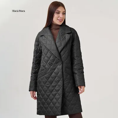 Long Women's Cotton Padded Clothing Casual Waist Tight Plaid Winter Clothing Black - Shop at LoveMi