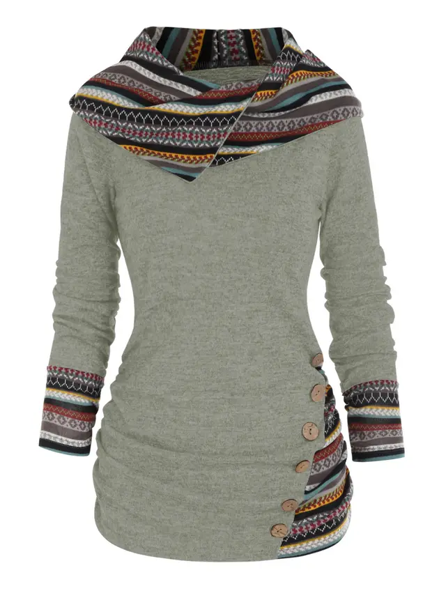 Knitted Long Sleeve Button Top Women Light Green - Shop at LoveMi