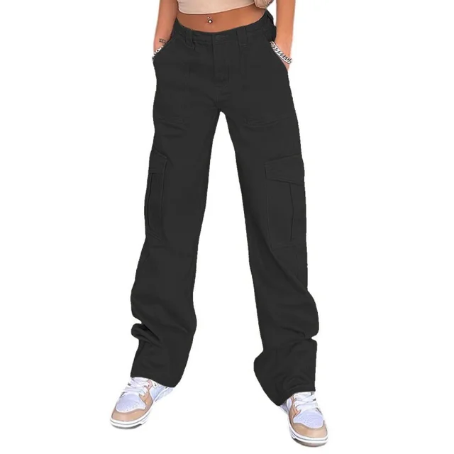 Slim fit High Waist Elastic Waist Multi pocket Women's Overalls Black - Shop at LoveMi