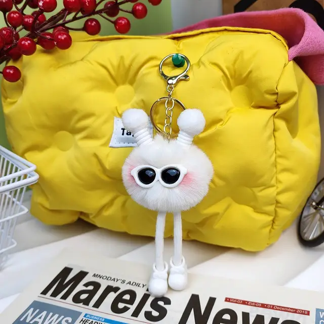 Creative Keychain Cute Three dimensional Cartoon Doll White - Shop at LoveMi