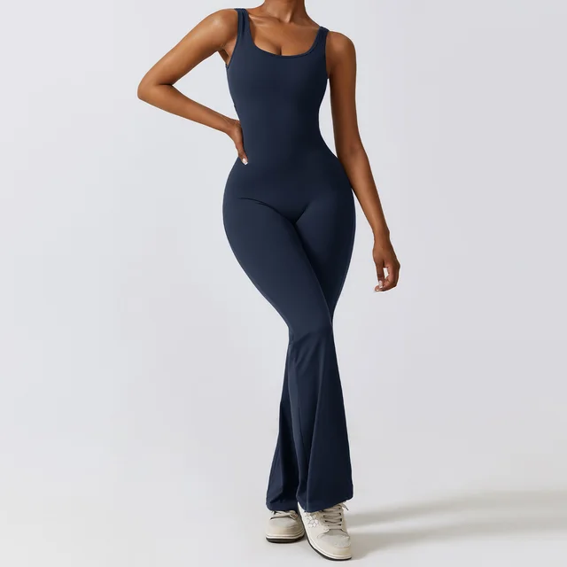 Hollow out Beauty Back One piece Hip Lifting Sport Badge Blue - Shop at LoveMi