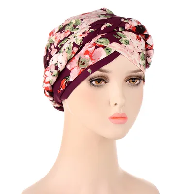 Tie dyed Short Braid Can Hide Hair Turban Hat Purple - Shop at LoveMi
