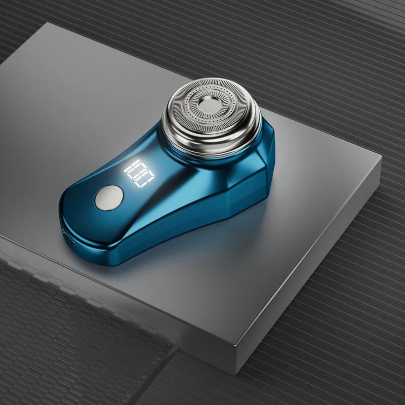 Floating Cutter Head Mini Portable Electric Rechargeable Men's Shaver Blue - Shop at LoveMi