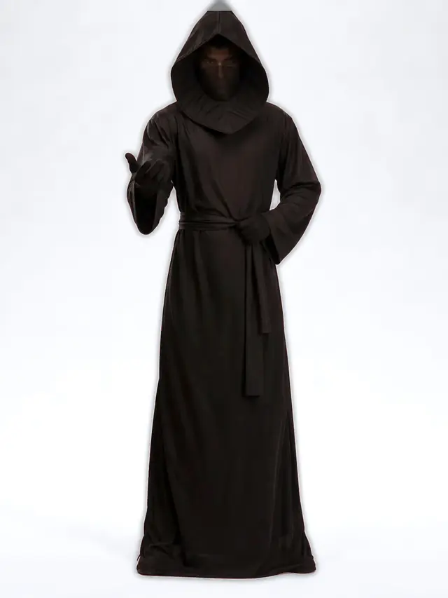 Grim Reaper Costume with Robe, Hood and Gloves for Men Black - Shop at LoveMi