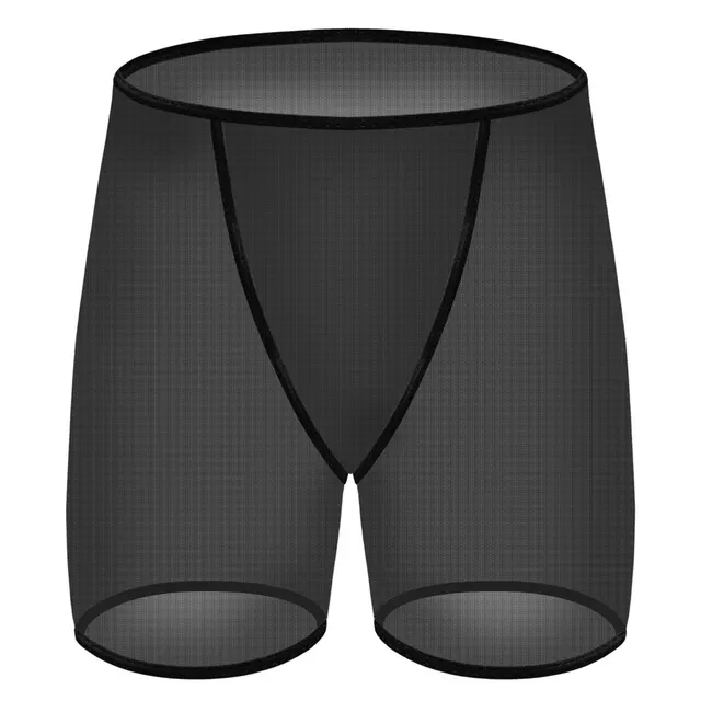Men's Sexy Underwear Underwear Fine Mesh Big Boxer Underwear Black - Shop at LoveMi