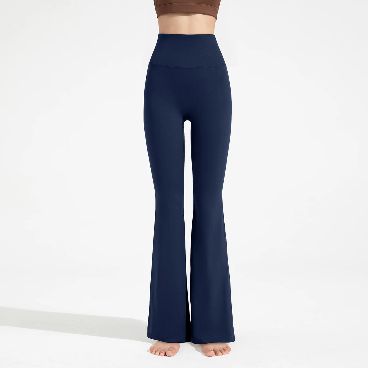 Antibacterial Yoga Bell-bottom Pants Women Lycra - Navy Blue Navyblue