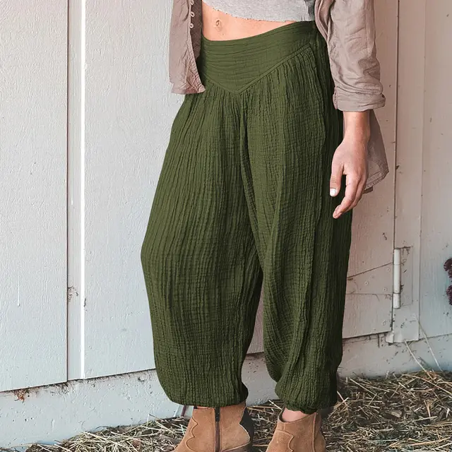Autumn European And American Women's Clothing Loose Wide leg Pants Gkbk002 Army Green - Shop at LoveMi