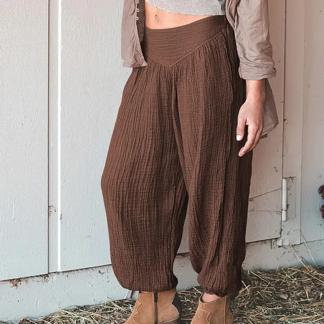 Autumn European And American Women's Clothing Loose Wide leg Pants Gkbk003 Coffee - Shop at LoveMi