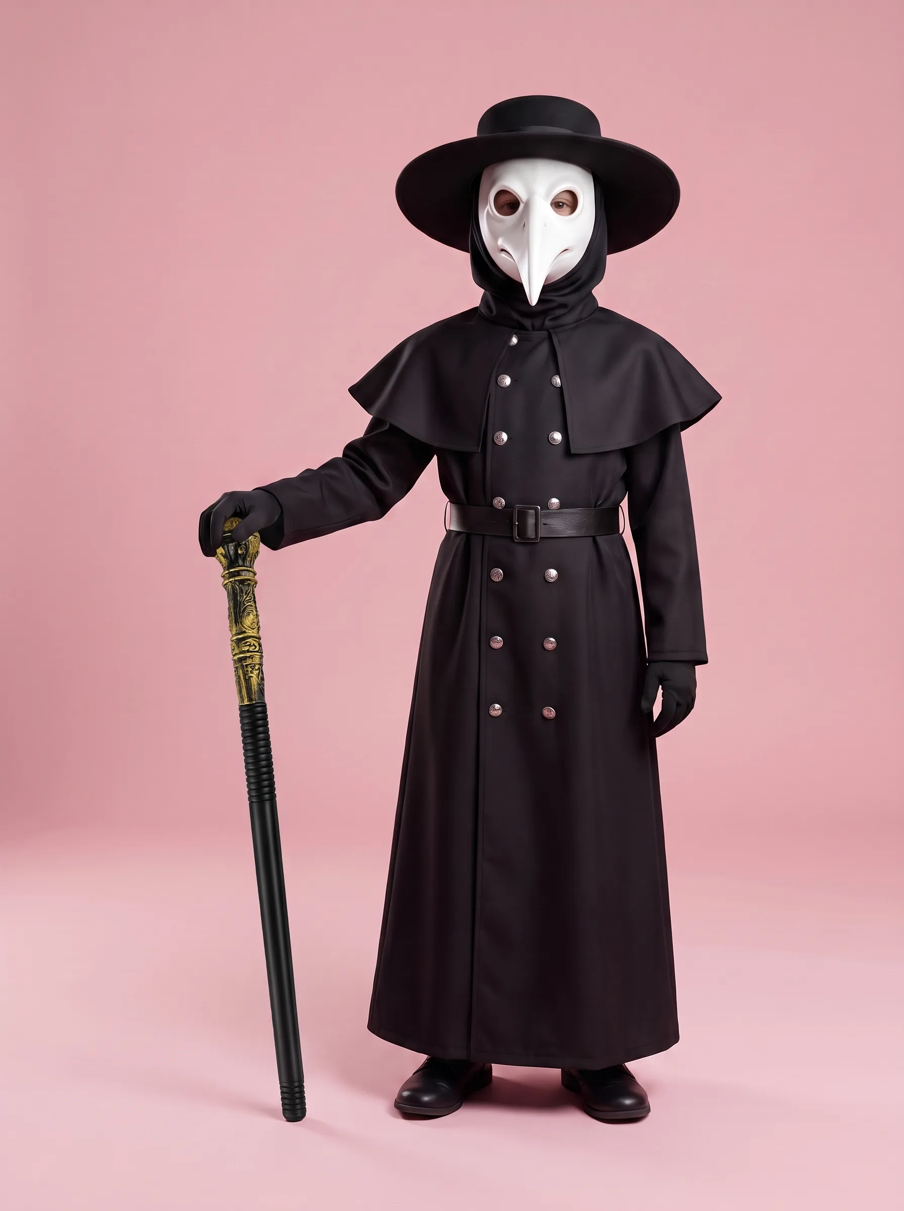 Halloween Dark Dungeon Hero Costume Crow Mouth Plague Doctor Costume - Set1-Childrens Version 110Cm - View 2