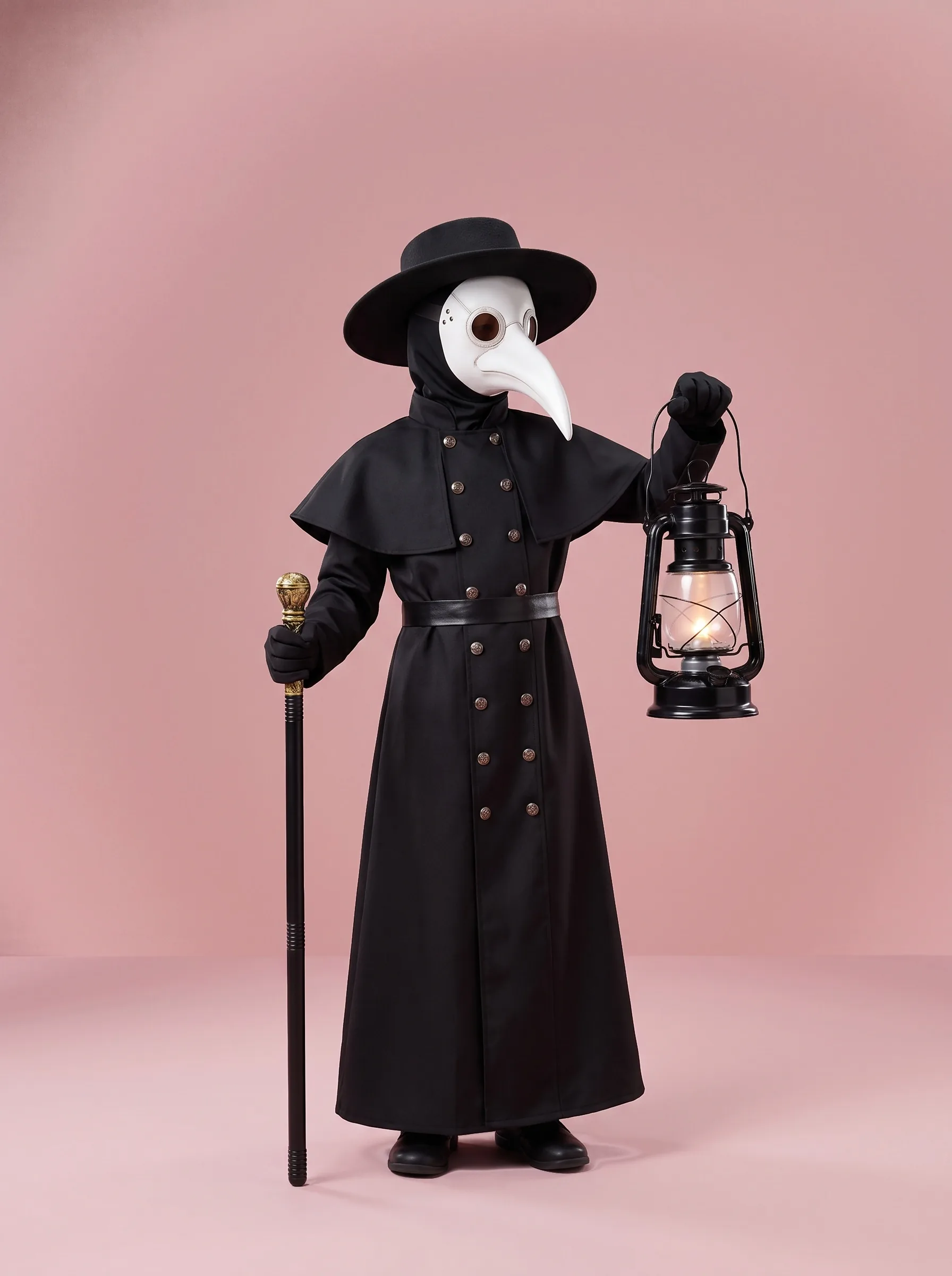 Halloween Dark Dungeon Hero Costume Crow Mouth Plague Doctor Costume - Set3-Childrens Version 110Cm - View 2
