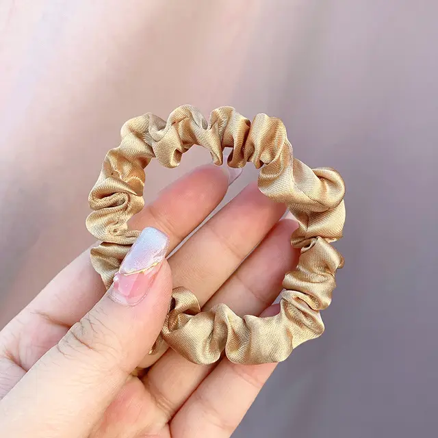 Large Intestine Ring Band South Korea Dongdaemun Solid Color Hair Rope Simple Band 4 Champagne - Shop at LoveMi