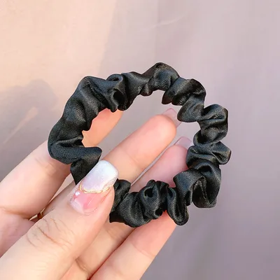 Large Intestine Ring Band South Korea Dongdaemun Solid Color Hair Rope Simple Band 9 Black - Shop at LoveMi