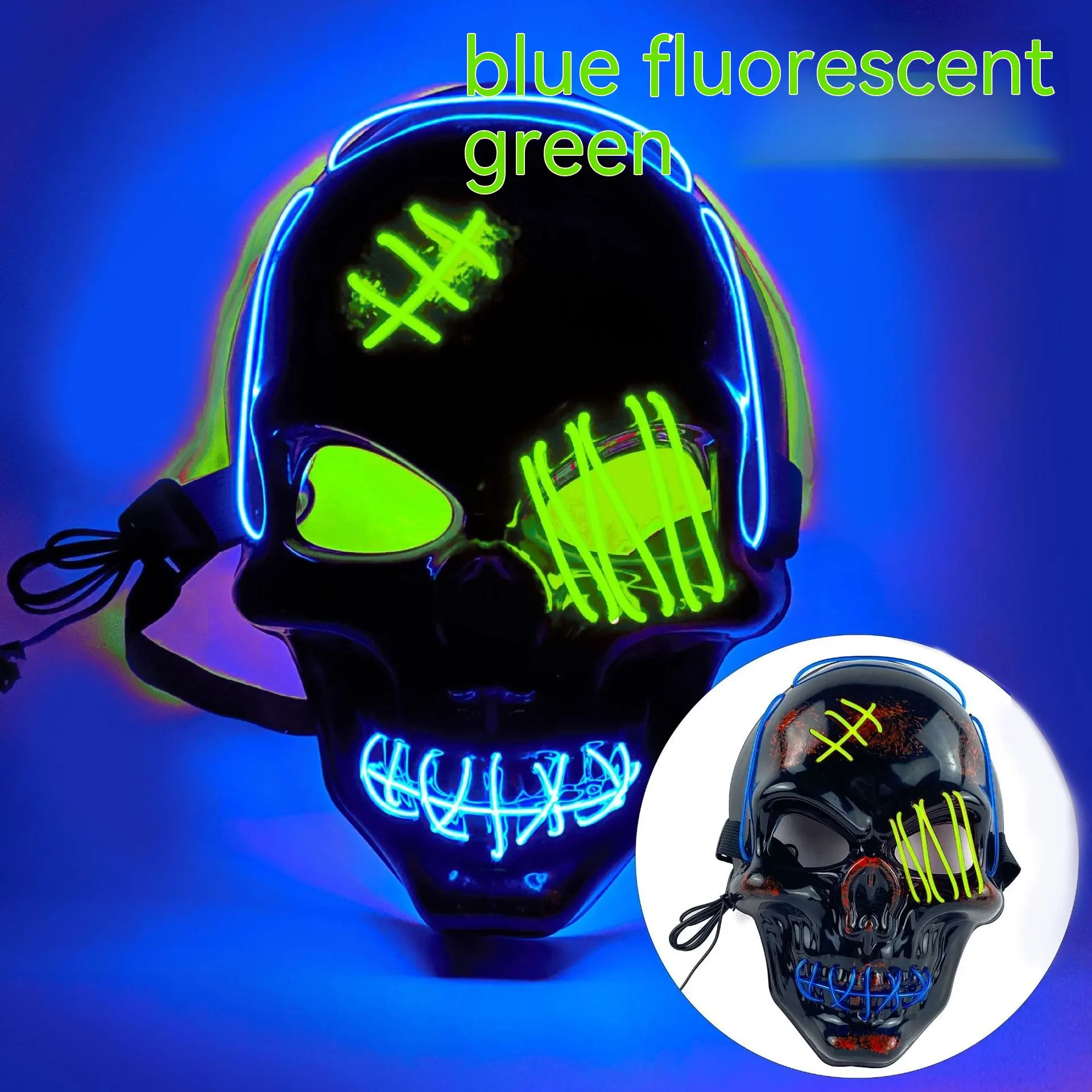 Scar One-eye Pirate Mask - Fluorescent Green