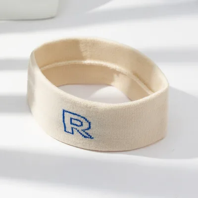 Stretch Sports Sweat absorbent Knitted Hair Band Beige R - Shop at LoveMi