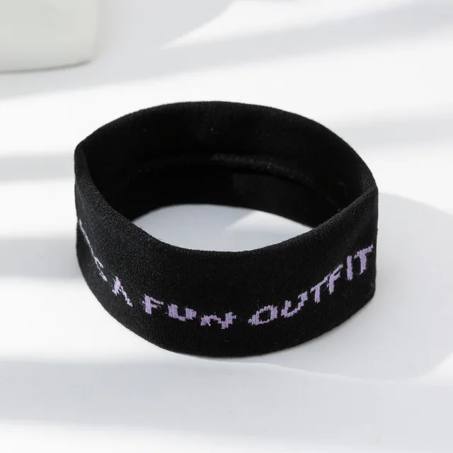 Stretch Sports Sweat absorbent Knitted Hair Band Black Letter Slogan - Shop at LoveMi