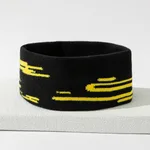 Stretch Sports Sweat-absorbent Knitted Hair Band - Black Stripes