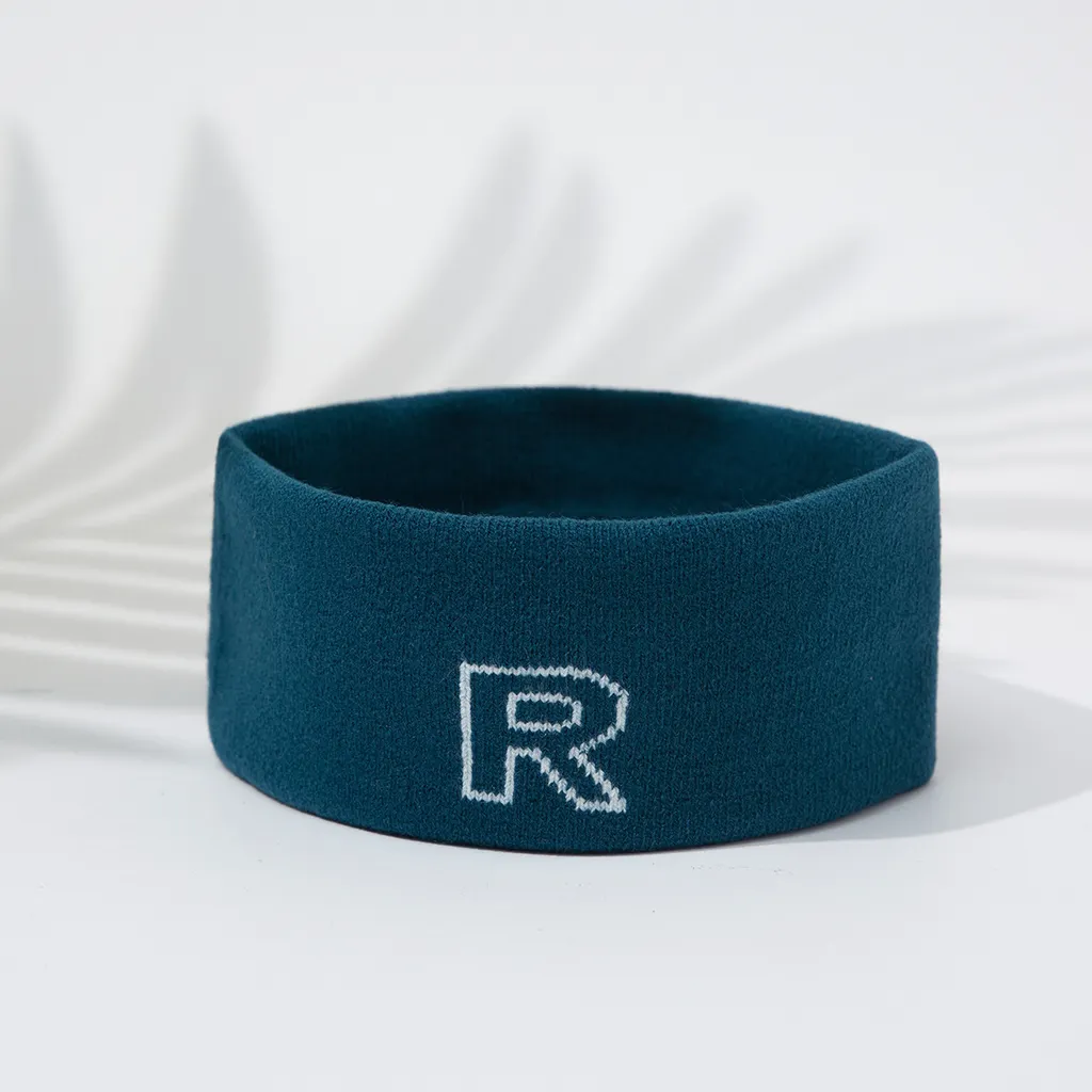 Stretch Sports Sweat-absorbent Knitted Hair Band - Teal Blue R