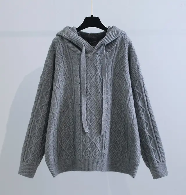 Women's Knitted Loose Pullover Top Gray - Shop at LoveMi