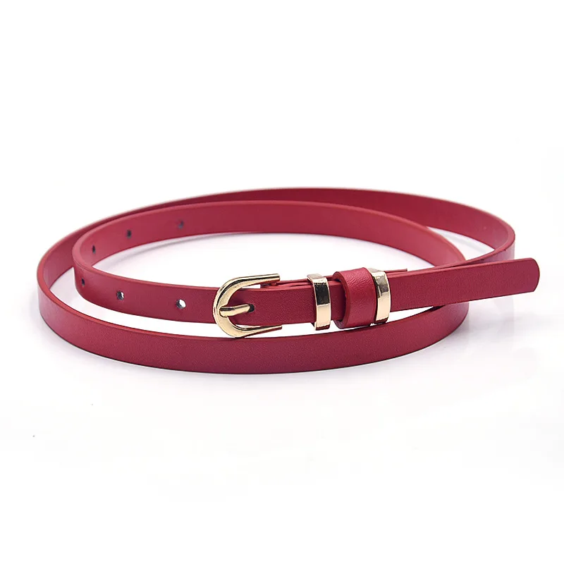 Multi-Color Decorative Dress With Sweater Thin Belt - Red