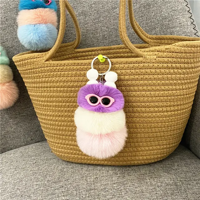 Lovely Key Buckle Cartoon Doll Pendant Purple Head - Shop at LoveMi