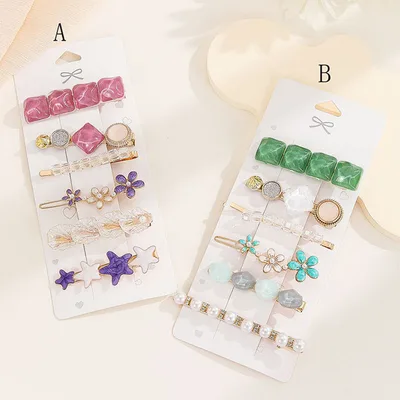 High Sense Barrettes Korean Simple Side Forehead Hairpin Hair Clip Girl Fringe Clip Headdress Color14A - Shop at LoveMi
