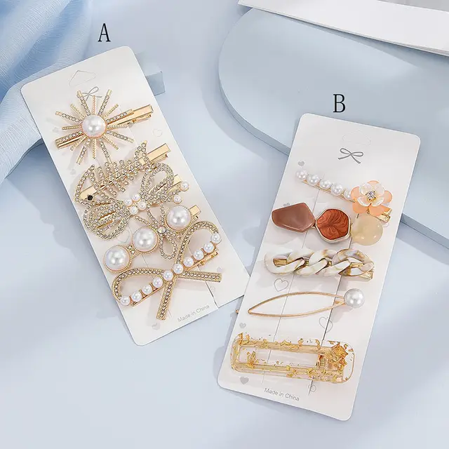High Sense Barrettes Korean Simple Side Forehead Hairpin Hair Clip Girl Fringe Clip Headdress Color21B - Shop at LoveMi