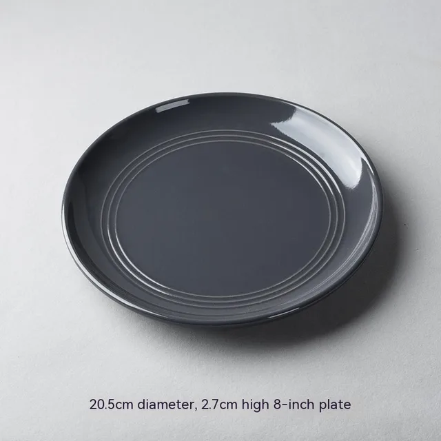 Ceramic Red Plate Household Dinner Plate European Meal Tray Creative Tableware Personality Simple Breakfast Plate Orange 6079 - Shop at LoveMi