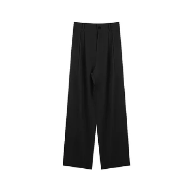 Women's Wide leg Baggy Straight Trousers Black - Shop at LoveMi