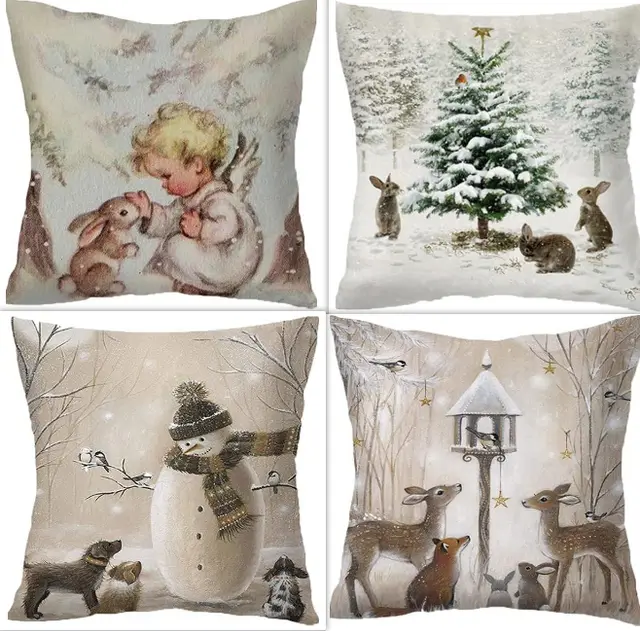 Winter Series Throw Pillow Cover Linen Set1 - Shop at LoveMi