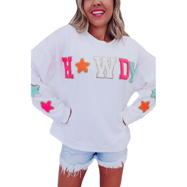 Autumn New Round Neck Long Sleeve Top Women's Sweater White - Shop at LoveMi