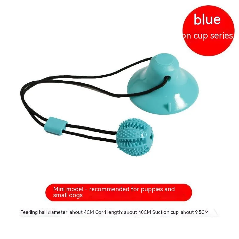 Dog Toy Food Dropping Ball Teeth Cleaning Molar Rod Brushing - Blue