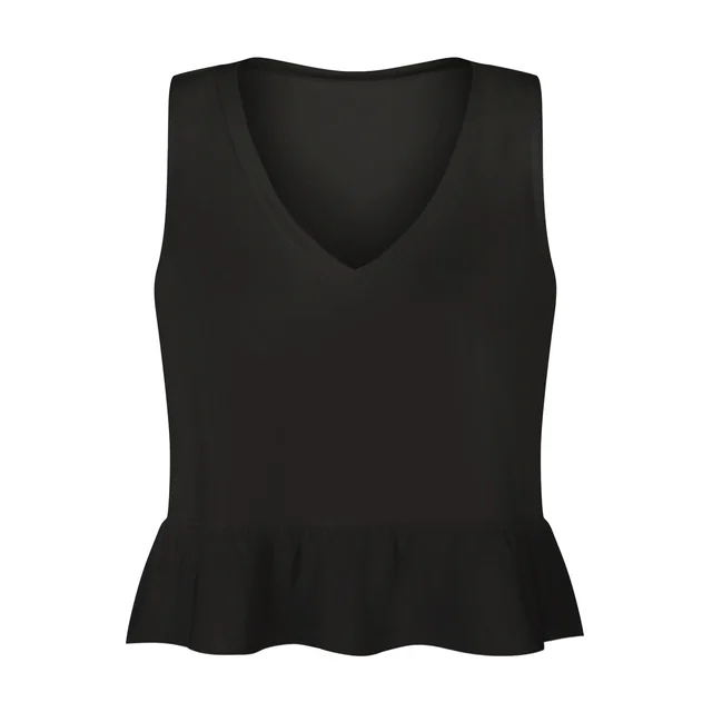 Women's Fashion Casual V neck Ruffled Small Tank Top Gsba002 - Shop at LoveMi