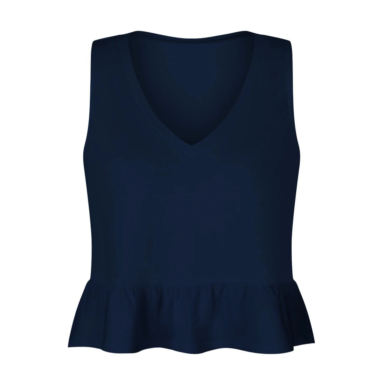 Women's Fashion Casual V-neck Ruffled Small Tank Top - Gsba005