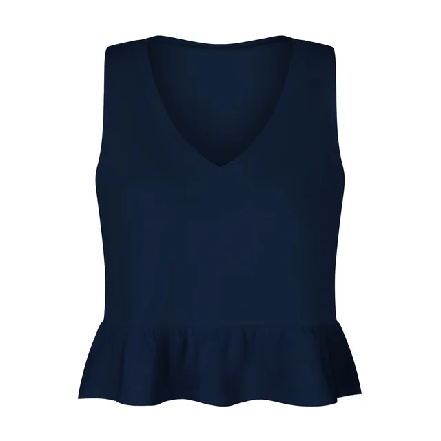 Women's Fashion Casual V neck Ruffled Small Tank Top Gsba005 - Shop at LoveMi