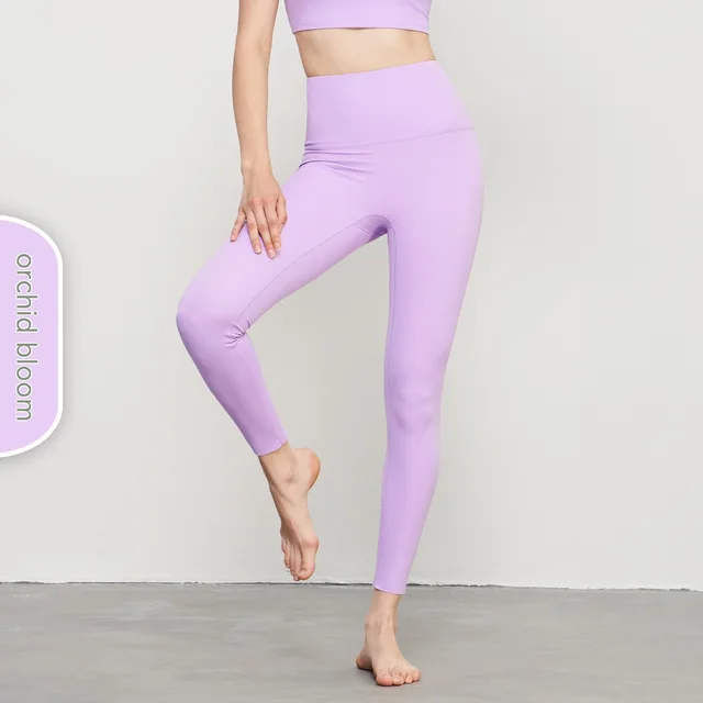 Women's Fashion Casual Solid Color High Waist Hip Lift Yoga Pants Orchid Blooming - Shop at LoveMi