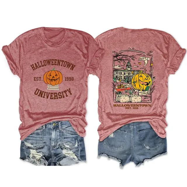 Loose Front And Rear Printed Short Sleeve Rose Gold - Shop at LoveMi