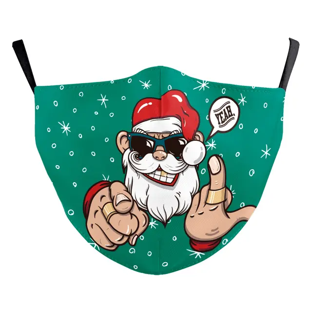 Christmas Beard Digital Printing Double Layer Dustproof Mask B178 796 - Shop at LoveMi