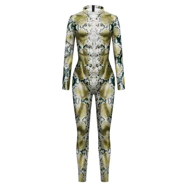 Animal Snake Pattern 3D Digital Printing One Piece Dress Couple Dress One Piece Set Long Sleeve B142181 - Shop at LoveMi