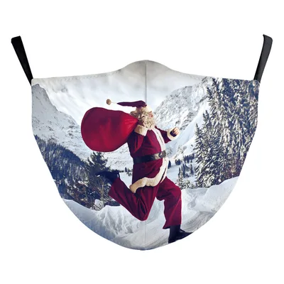 Christmas Green Digital Printing Windproof Double Layer Dustproof Mask B178 1181 - Shop at LoveMi