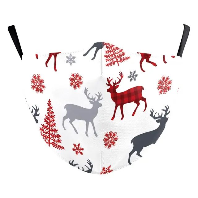 Christmas Green Digital Printing Windproof Double Layer Dustproof Mask B178 1182 - Shop at LoveMi