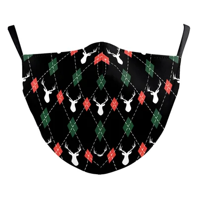Christmas Green Digital Printing Windproof Double Layer Dustproof Mask B178 1189 - Shop at LoveMi