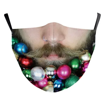 Santa Claus Digital Printing Double Layer Dustproof Mask B178 1804 - Shop at LoveMi