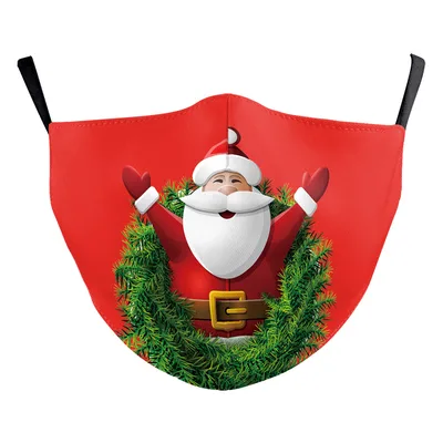 Christmas Single Corner Print Double Layer Dust Mask B178 763 - Shop at LoveMi