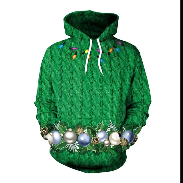Women's Christmas Loose Versatile Hooded Creative Digital Printing Sweater Sb101 019 - Shop at LoveMi
