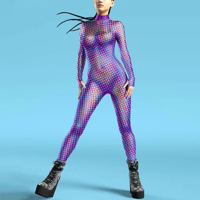 3D Digital Printed Buttoned Hand Jumpsuit B2511003 Xl - Shop at LoveMi