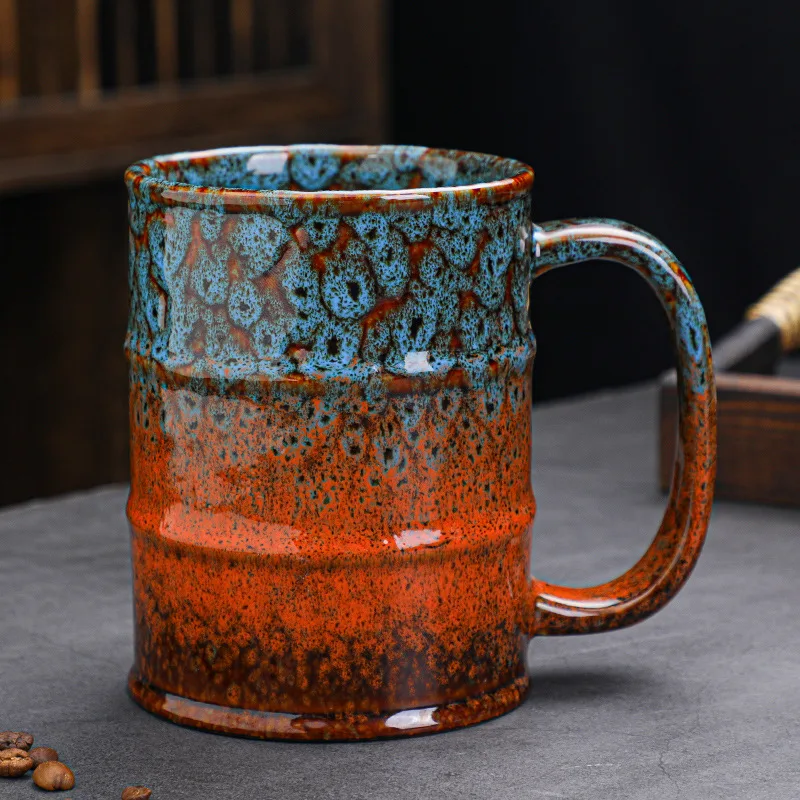 Kiln Baked Oil Drum Cup Large Capacity Ceramic Gold Water - Shop at LoveMi