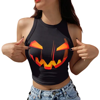 European And American Spicy Girls Digital Printing Outerwear Short Sleeveless T shirt Ga1231060 - Shop at LoveMi