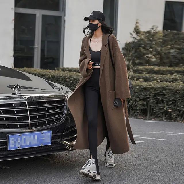 Women's Autumn Winter Retro Idle Style Loose High grade Knitted Jacket Brown - Shop at LoveMi