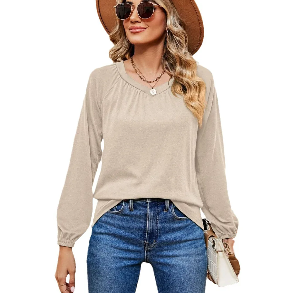 Women's Fashion Casual Loose Pullover - Apricot